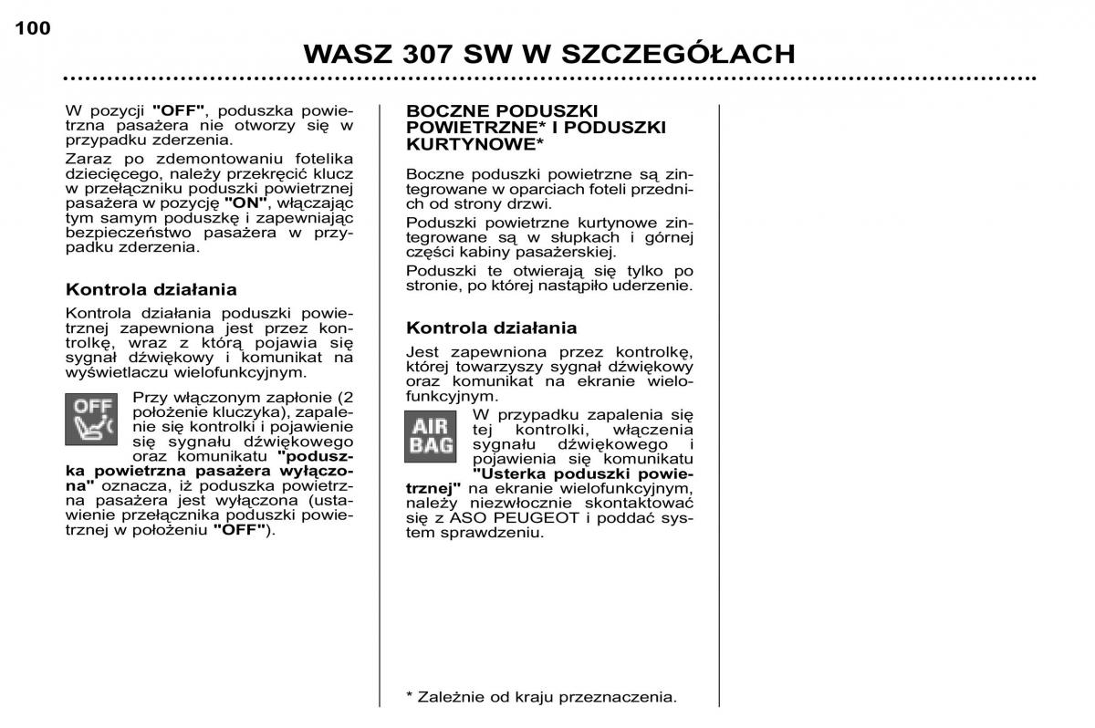 Peugeot 307 SW instrukcja obslugi / page 110