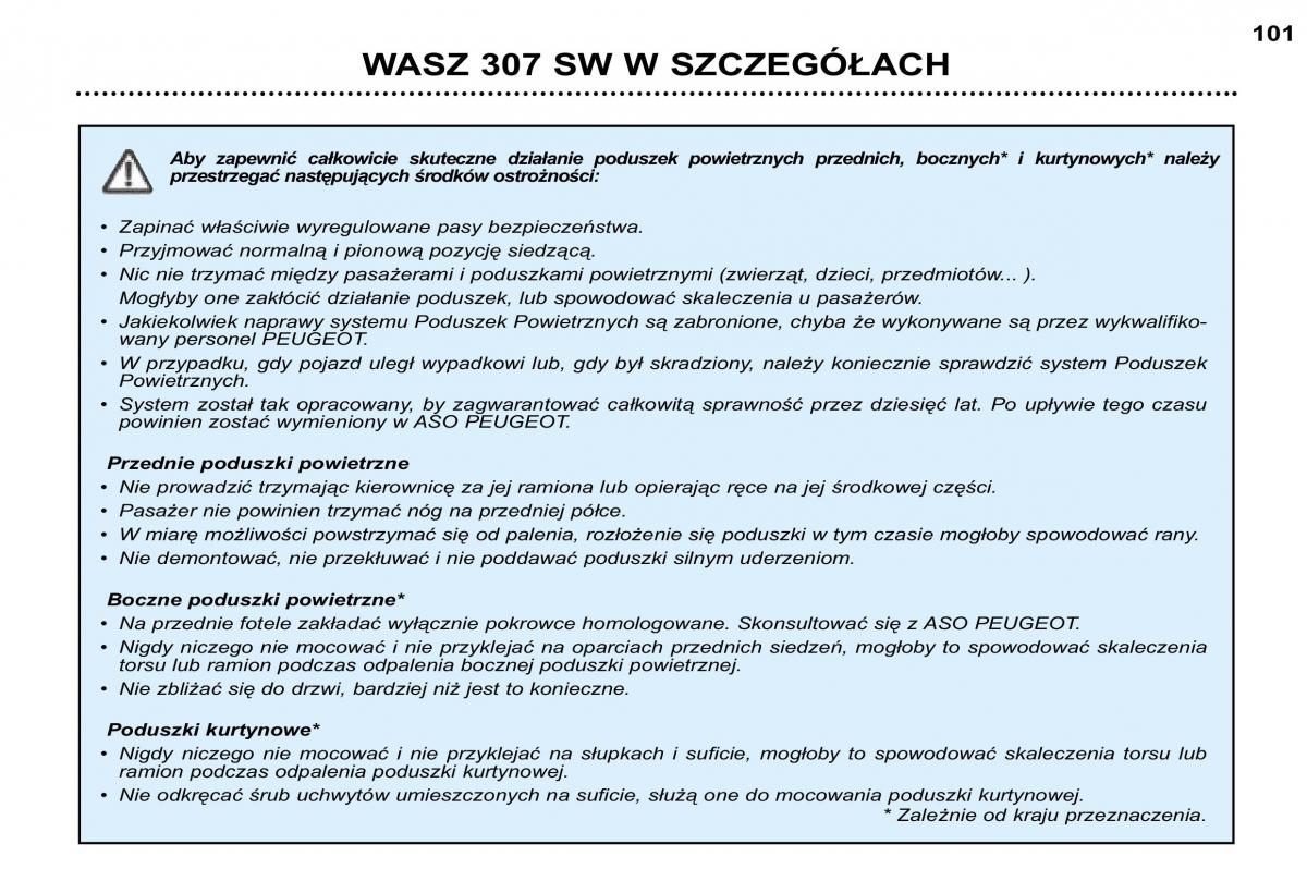 Peugeot 307 SW instrukcja obslugi / page 111