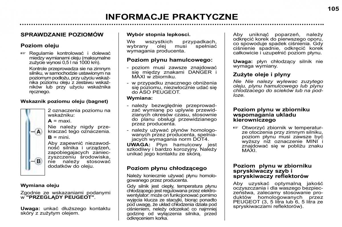 Peugeot 307 SW instrukcja obslugi / page 117