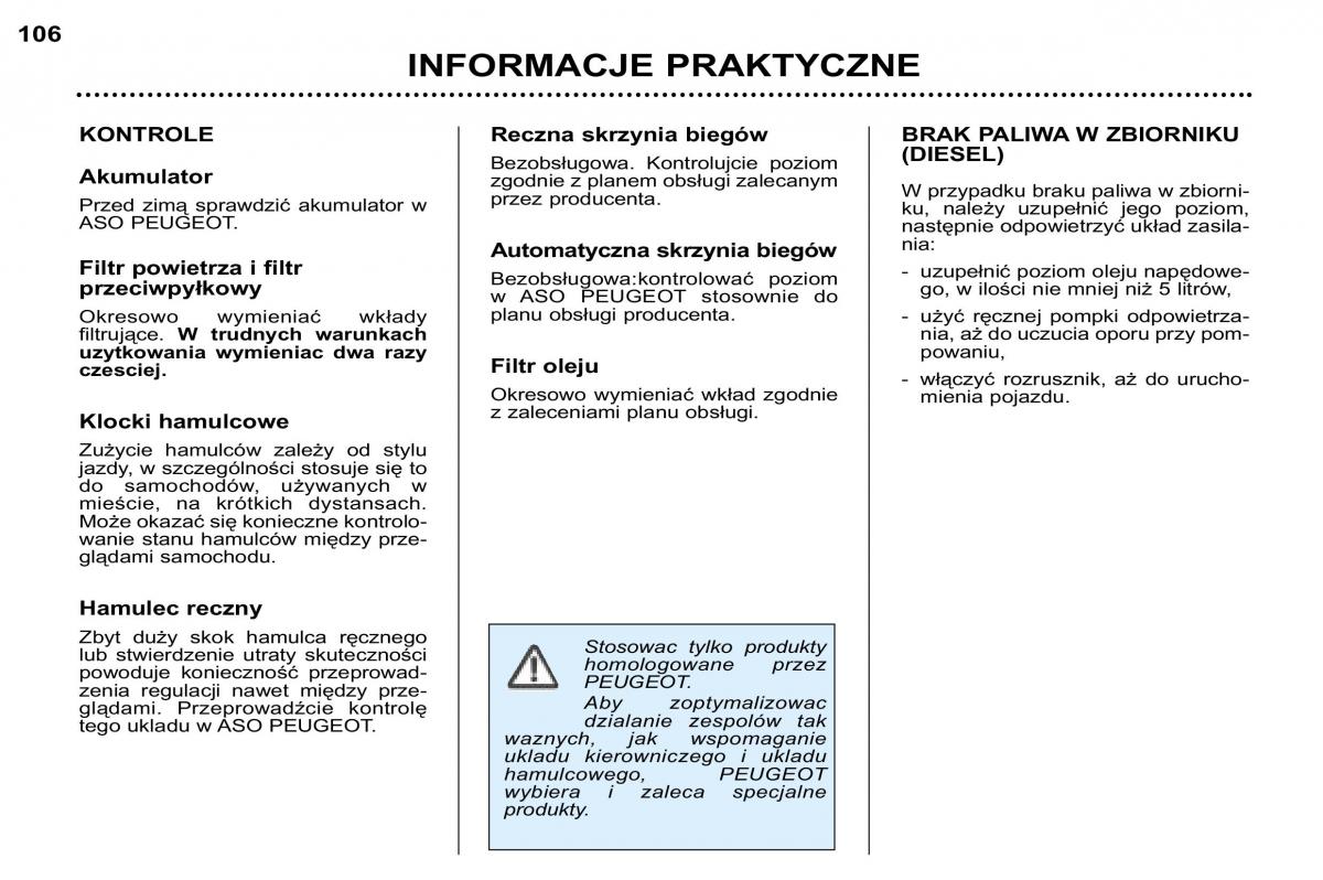 Peugeot 307 SW instrukcja obslugi / page 122