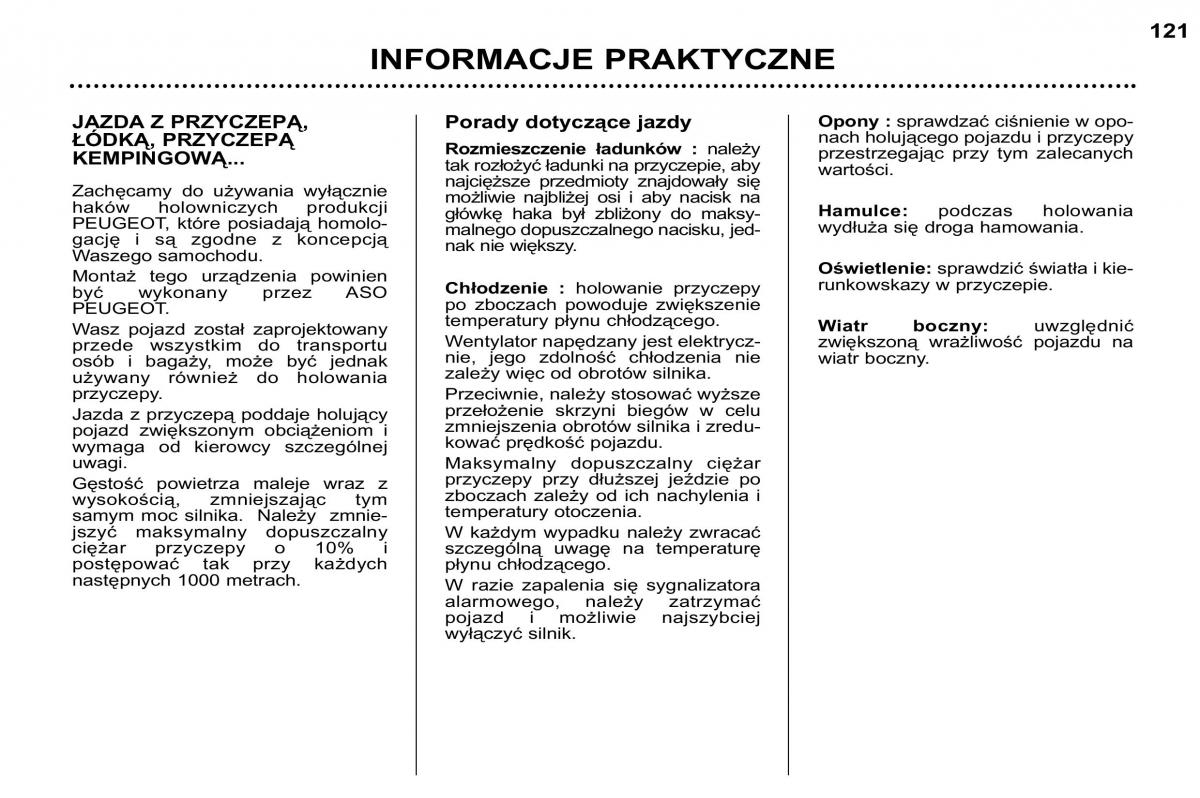 Peugeot 307 SW instrukcja obslugi / page 134