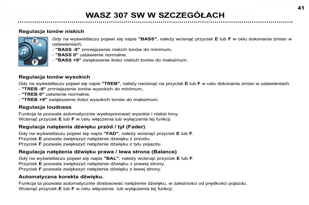 Peugeot 307 SW instrukcja obslugi / page 39