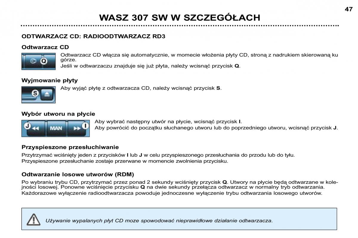 Peugeot 307 SW instrukcja obslugi / page 47