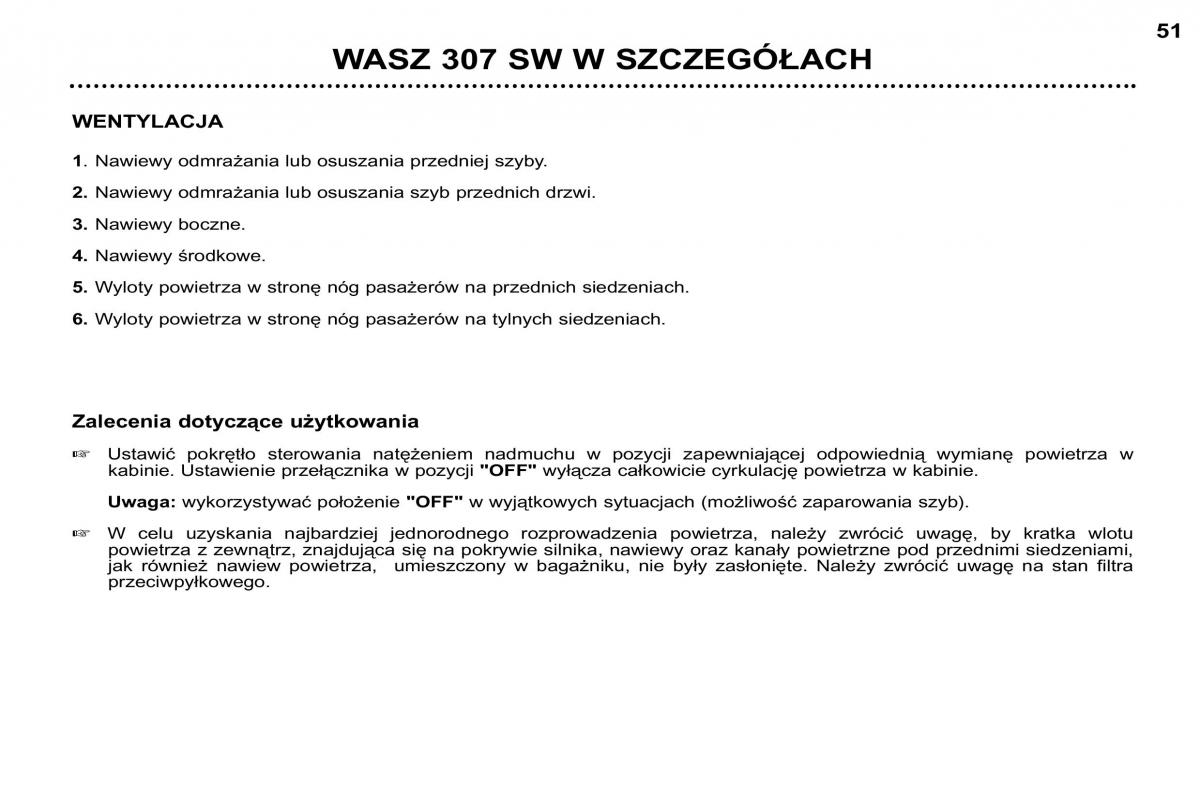 Peugeot 307 SW instrukcja obslugi / page 52