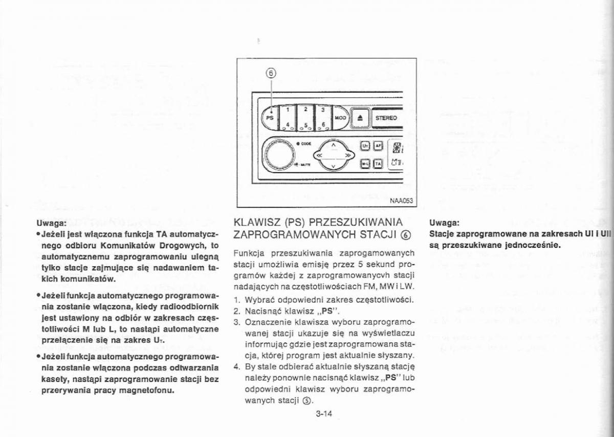 Nissan Primera P11 II instrukcja obslugi / page 70