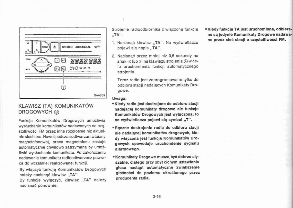 Nissan Primera P11 II instrukcja obslugi / page 72