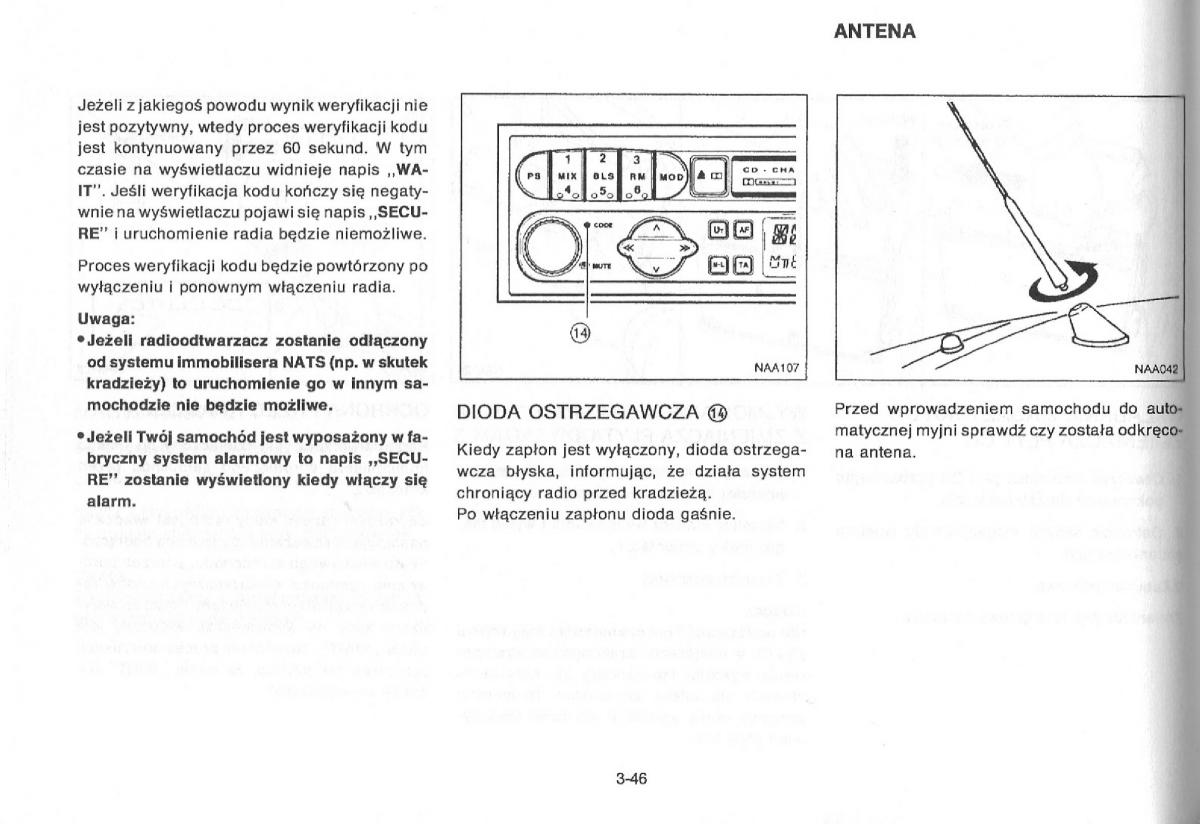 Nissan Primera P11 II instrukcja obslugi / page 102