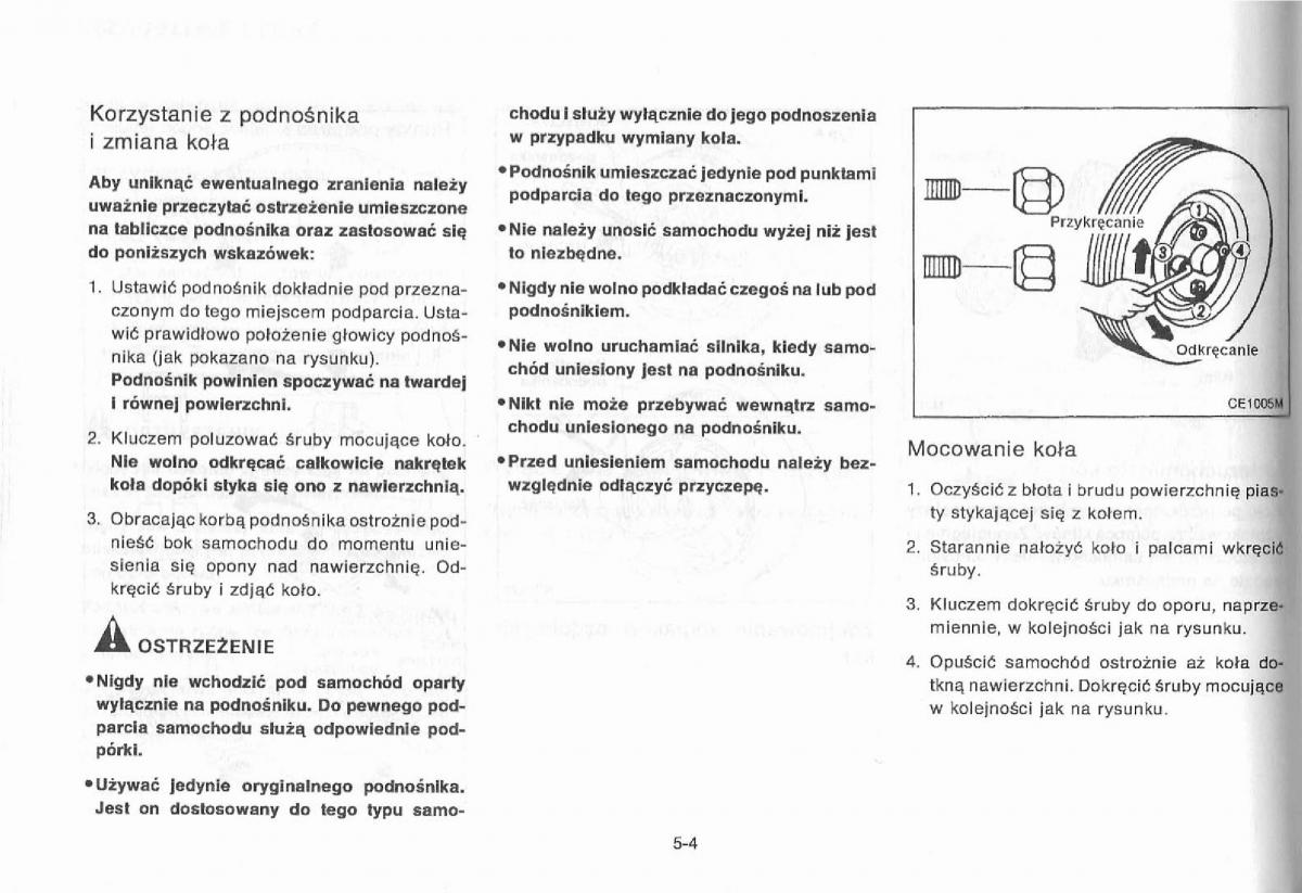 Nissan Primera P11 II instrukcja obslugi / page 124