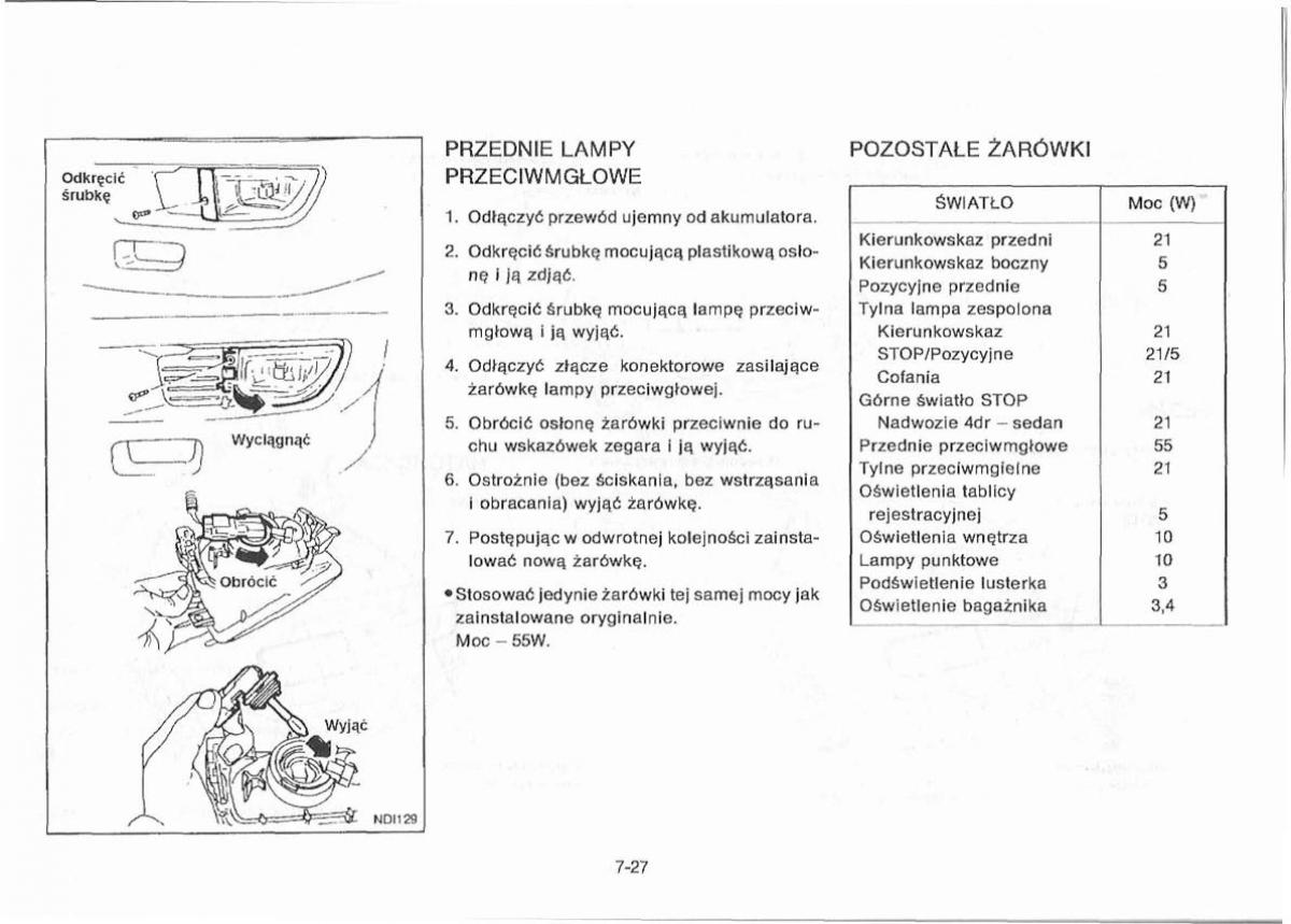 Nissan Primera P11 II instrukcja obslugi / page 161