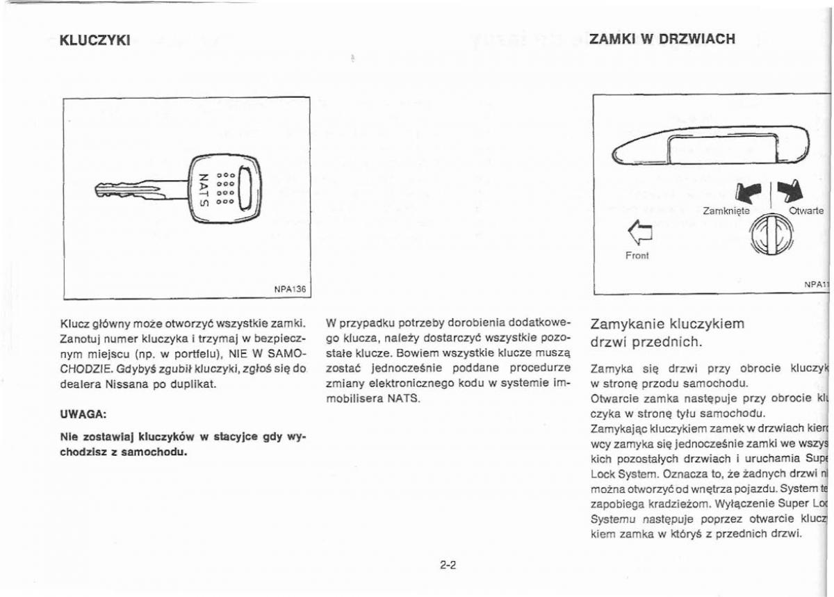 Nissan Primera P11 II instrukcja obslugi / page 30