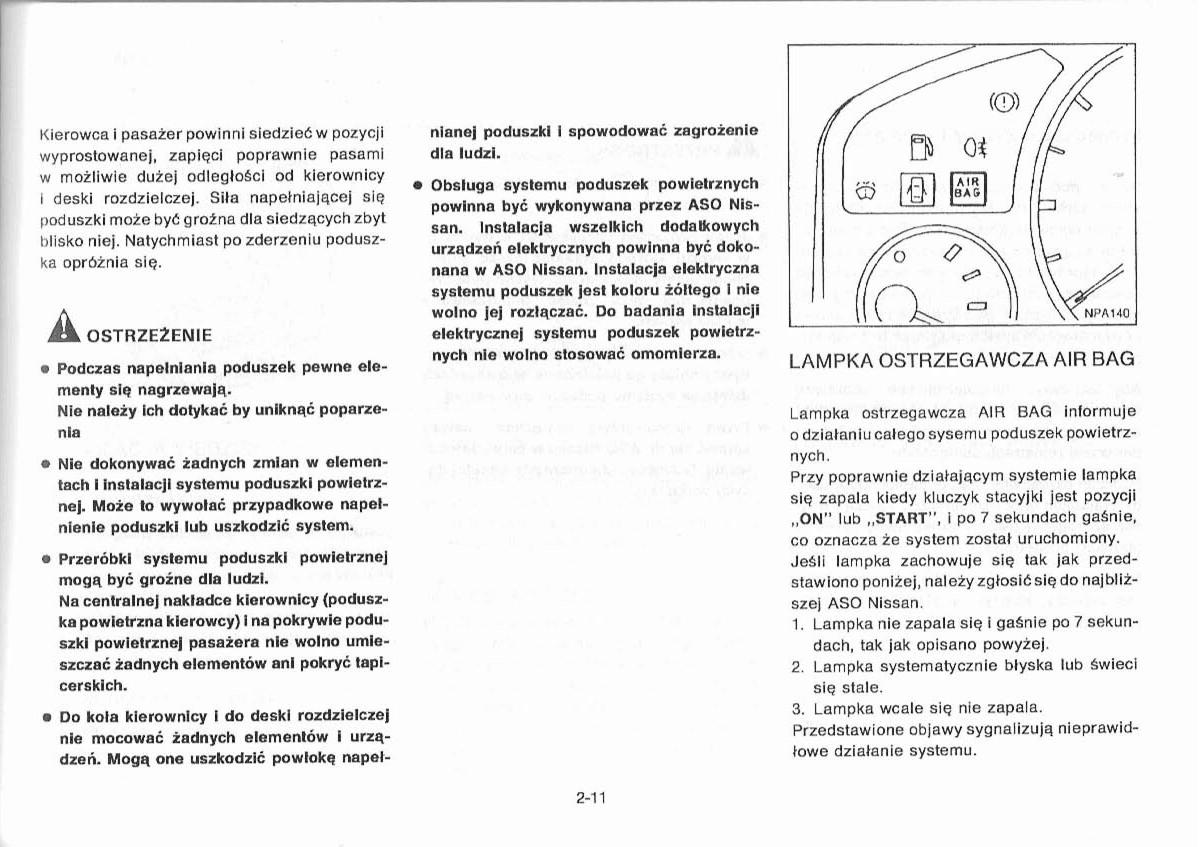 Nissan Primera P11 II instrukcja obslugi / page 39