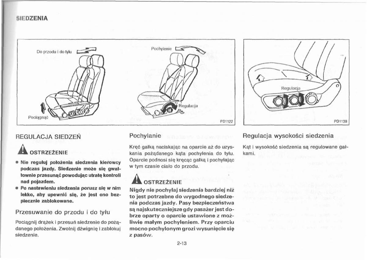 Nissan Primera P11 II instrukcja obslugi / page 41