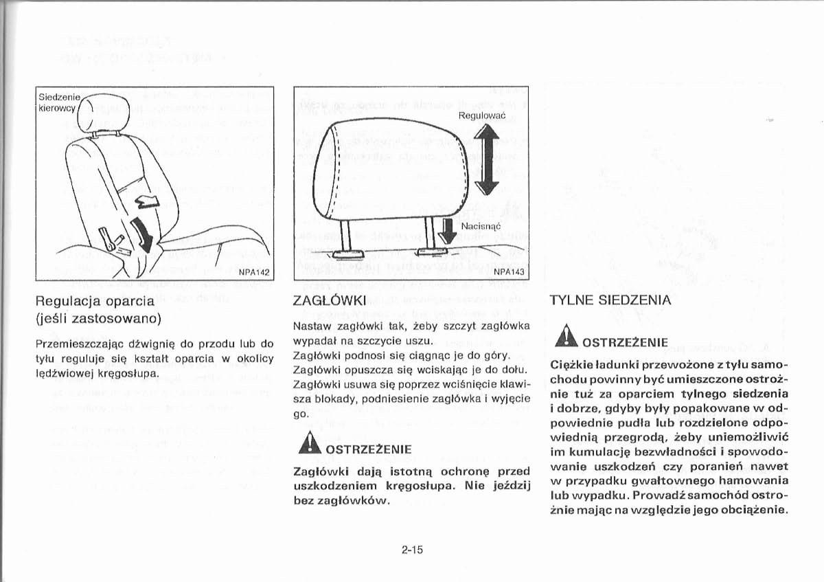 Nissan Primera P11 II instrukcja obslugi / page 43