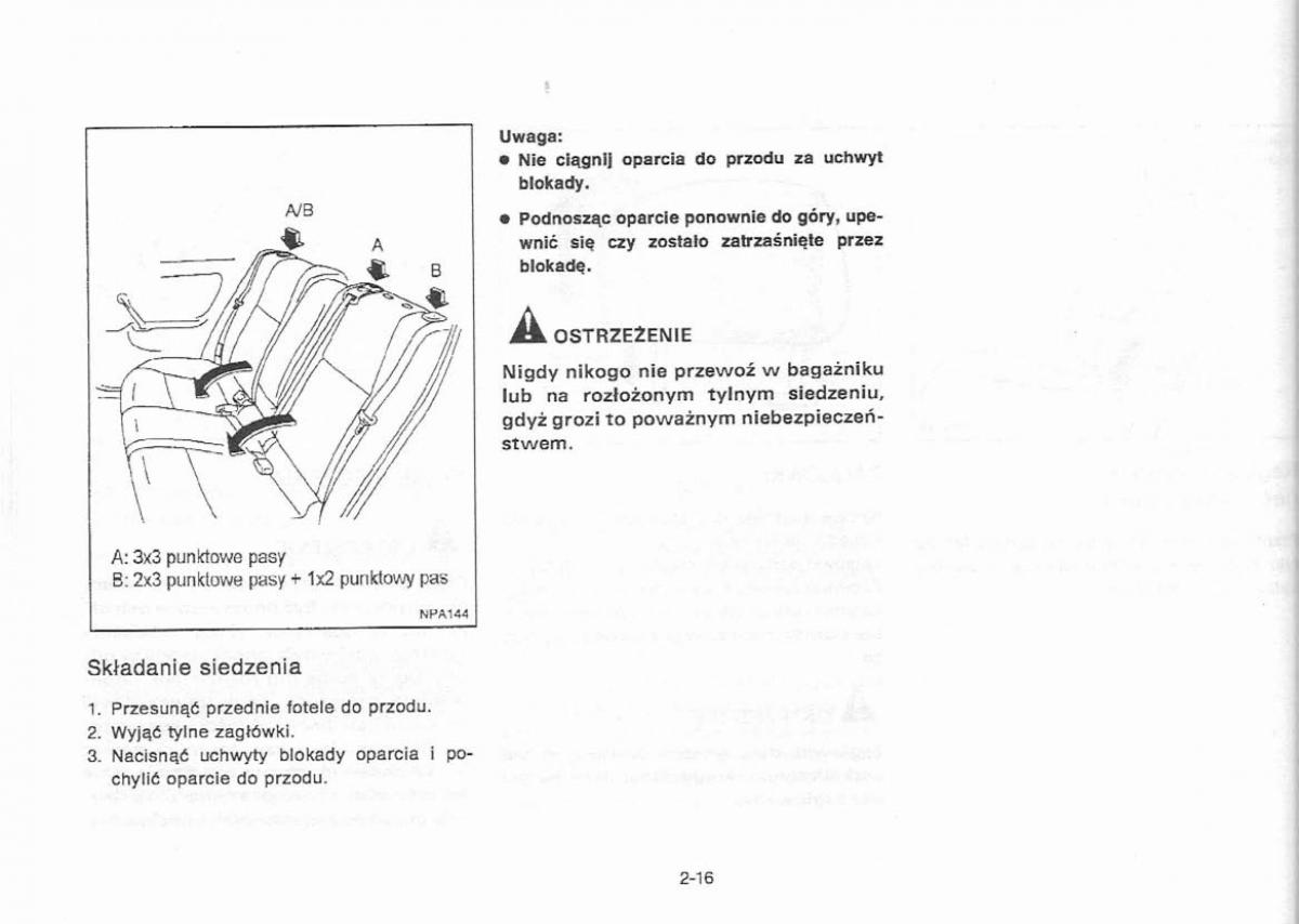 Nissan Primera P11 II instrukcja obslugi / page 44