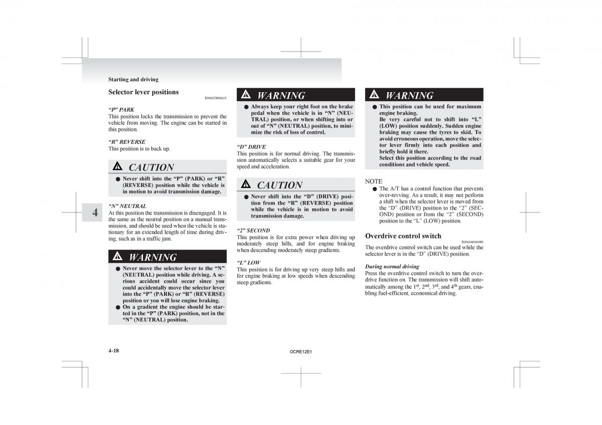 Mitsubishi L200 IV manual / page 143