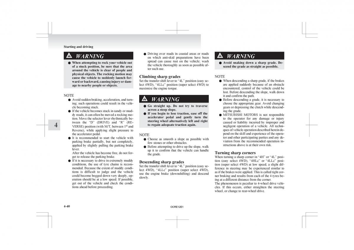 Mitsubishi L200 IV manual / page 165