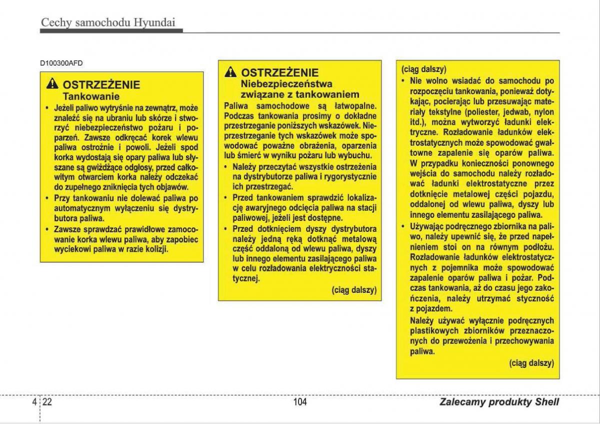 manual  Hyundai i30 I 1 instrukcja / page 104