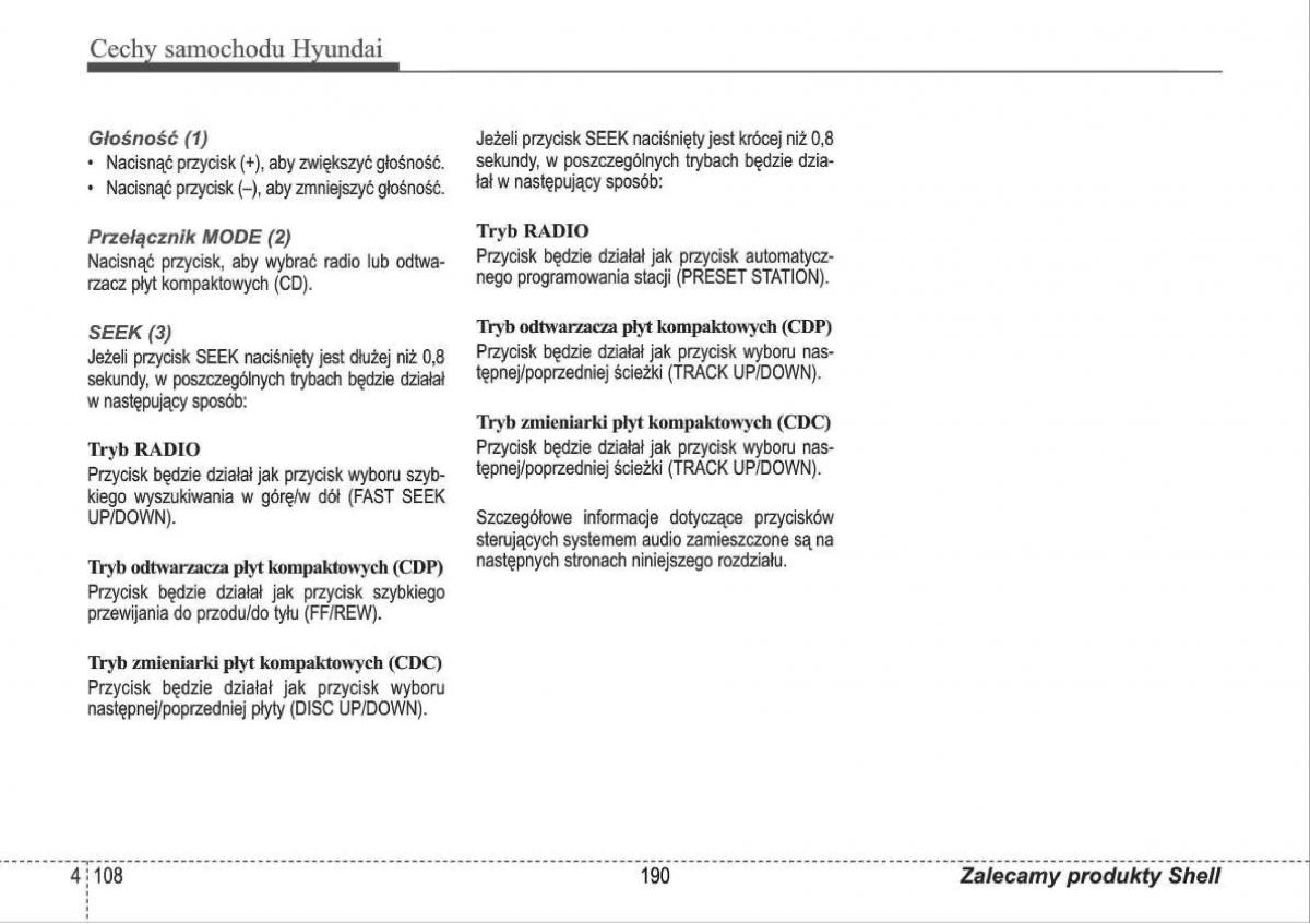 manual  Hyundai i30 I 1 instrukcja / page 190