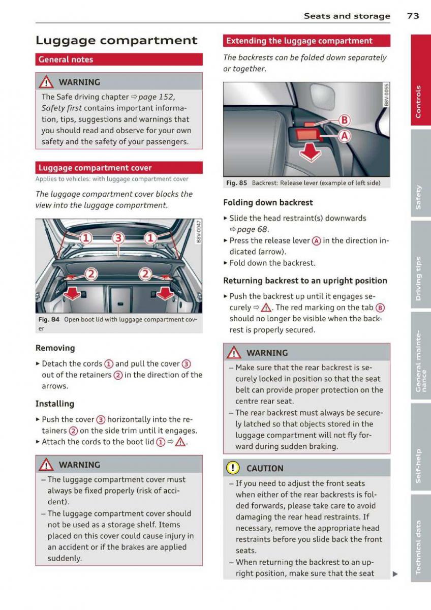 Audi A3 S3 III owners manual / page 75