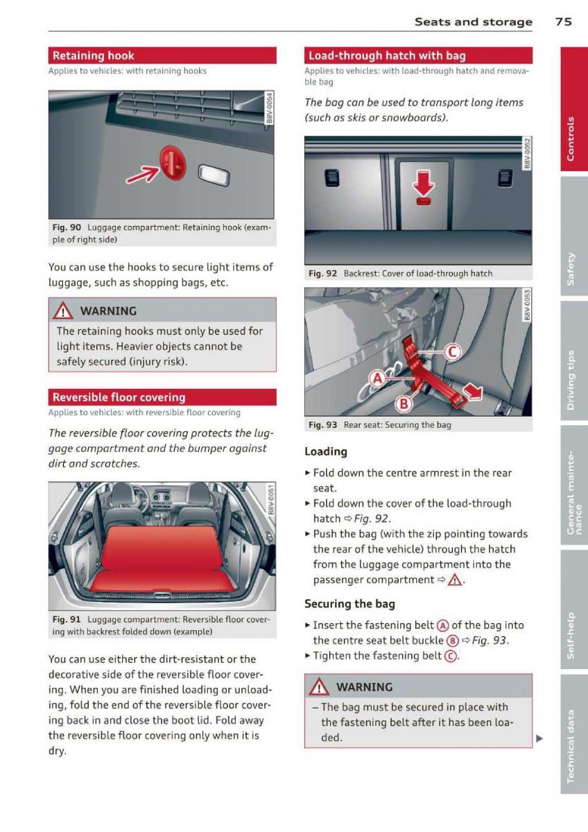 Audi A3 S3 III owners manual / page 77