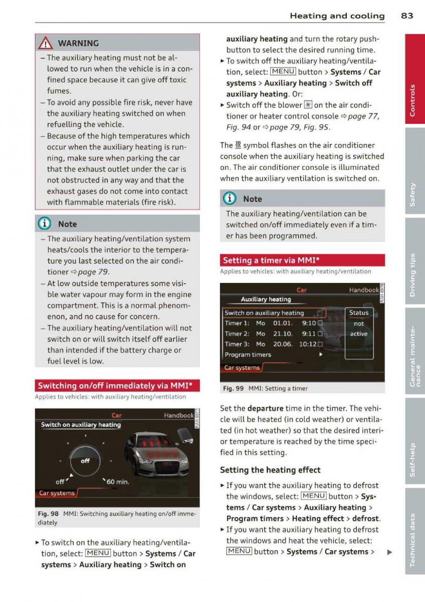 Audi A3 S3 III owners manual / page 85