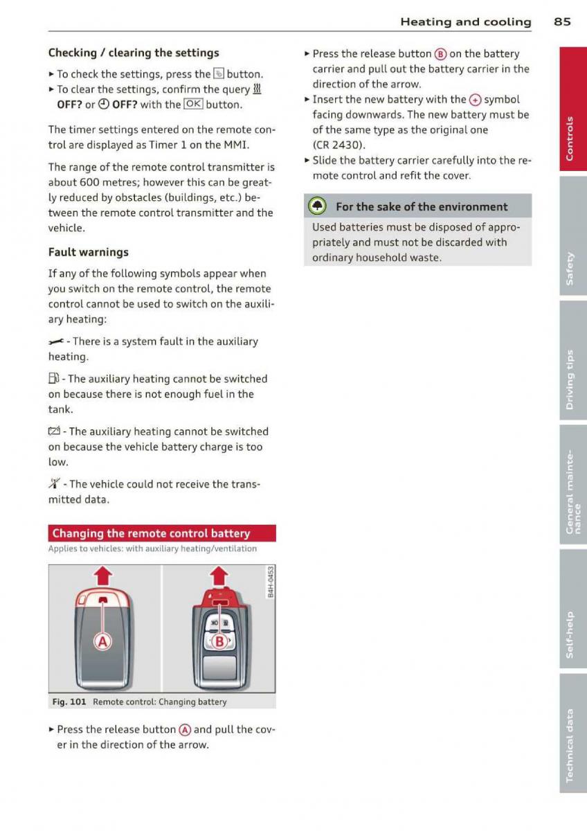 Audi A3 S3 III owners manual / page 87