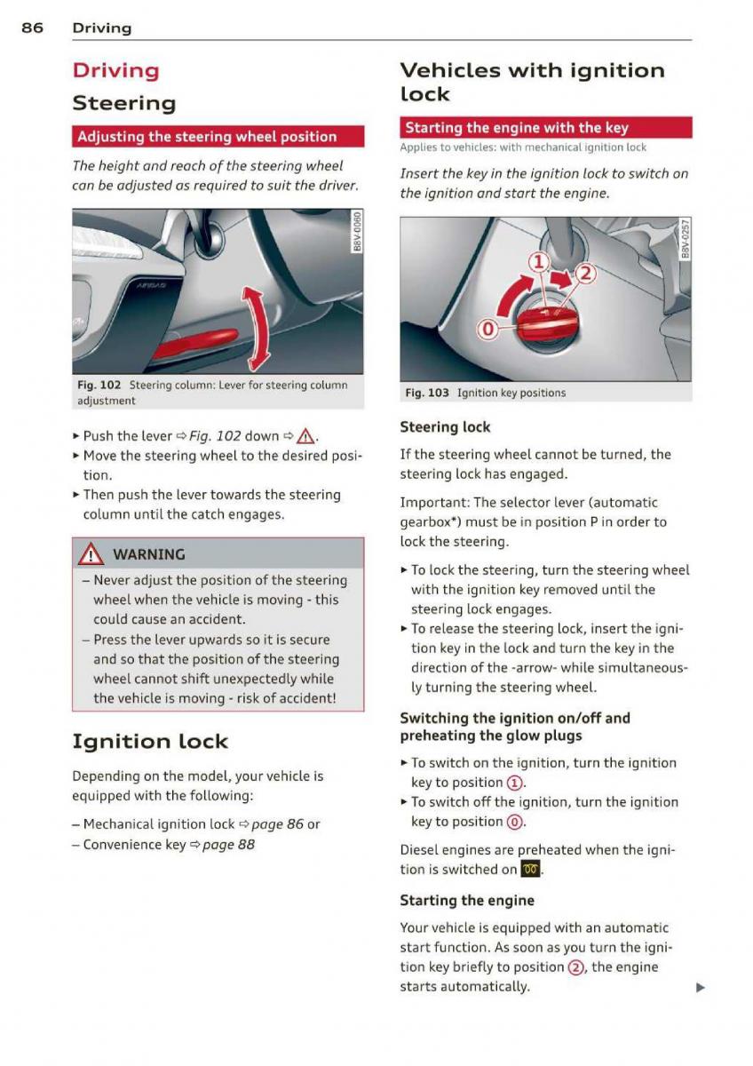 Audi A3 S3 III owners manual / page 88