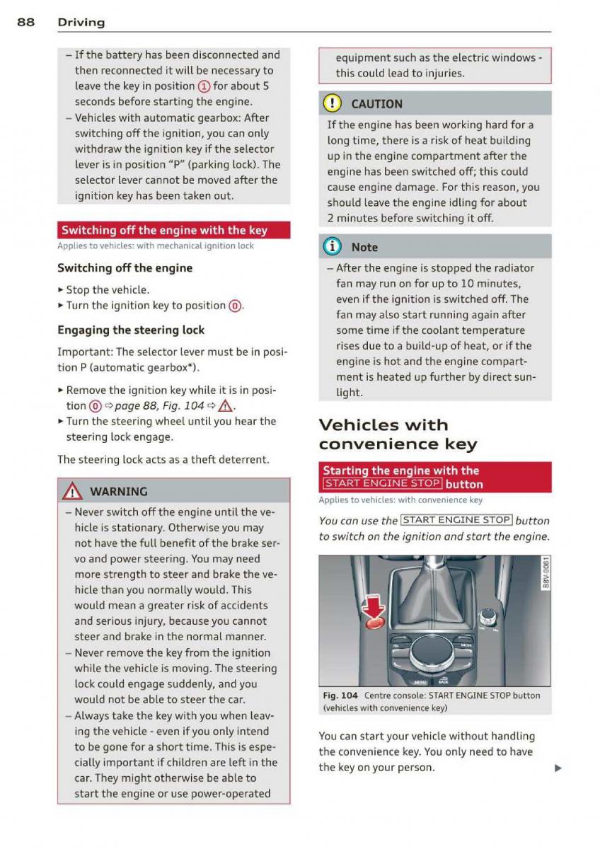 Audi A3 S3 III owners manual / page 90