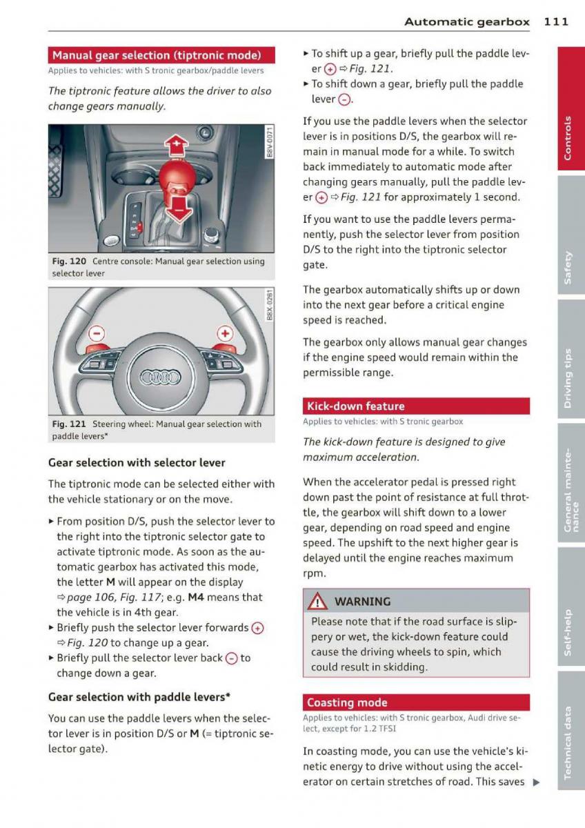 Audi A3 S3 III owners manual / page 113