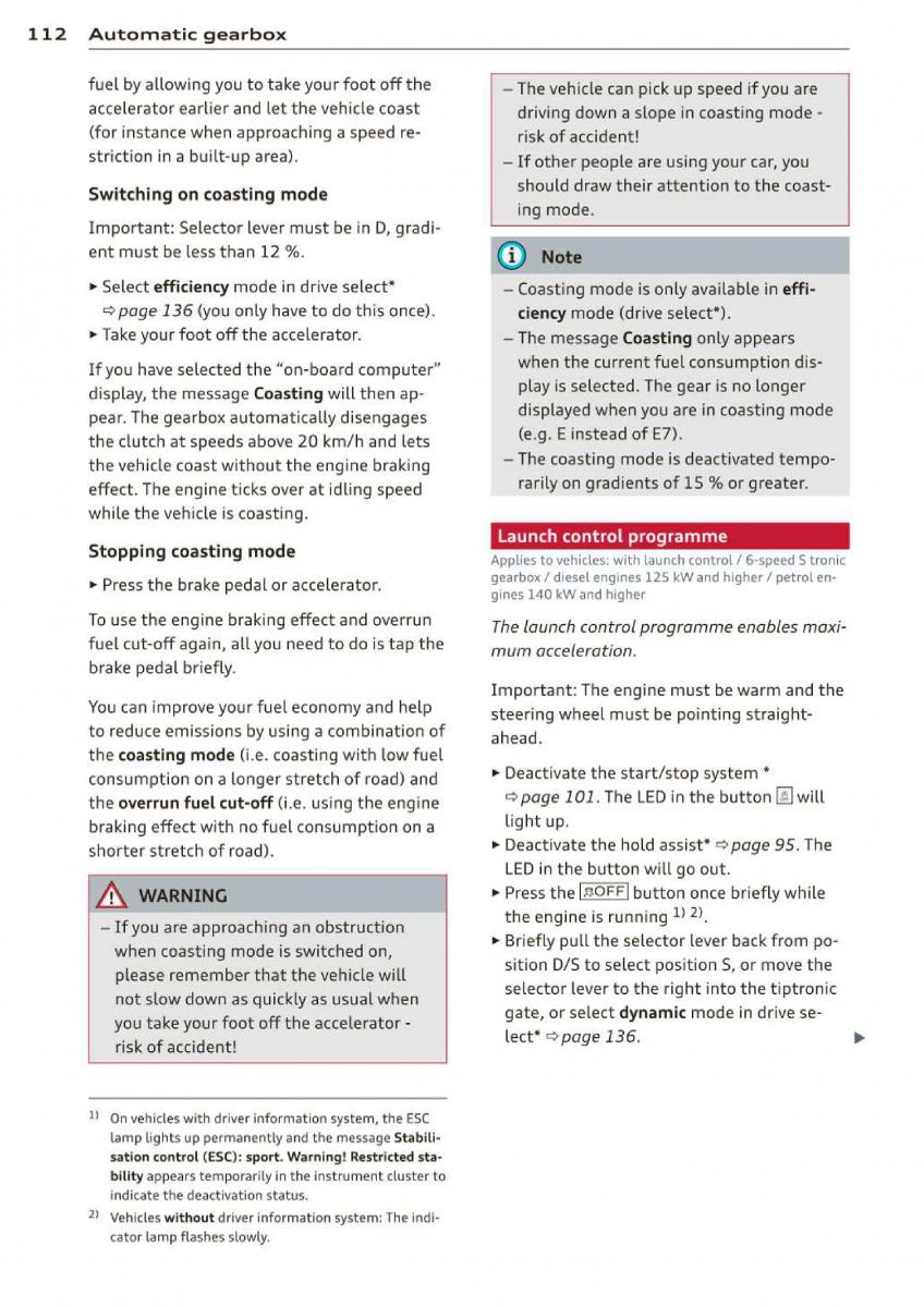 Audi A3 S3 III owners manual / page 114