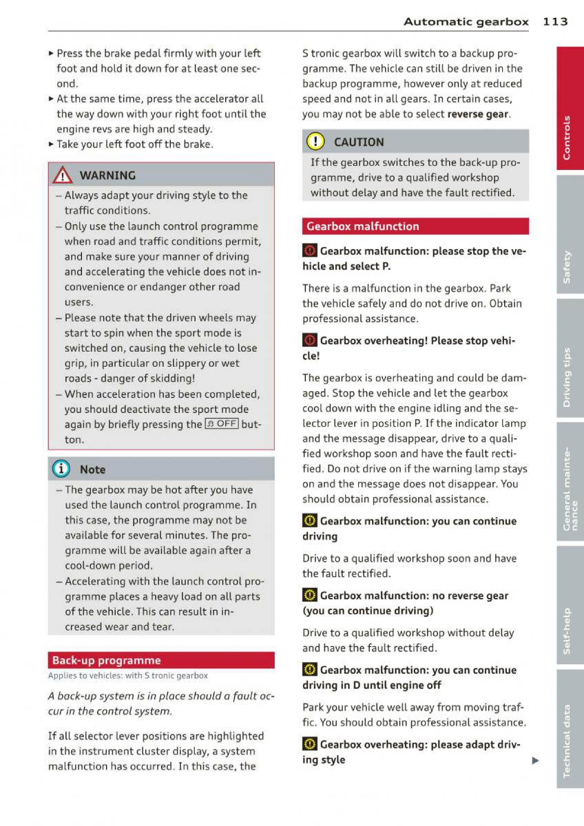 Audi A3 S3 III owners manual / page 115