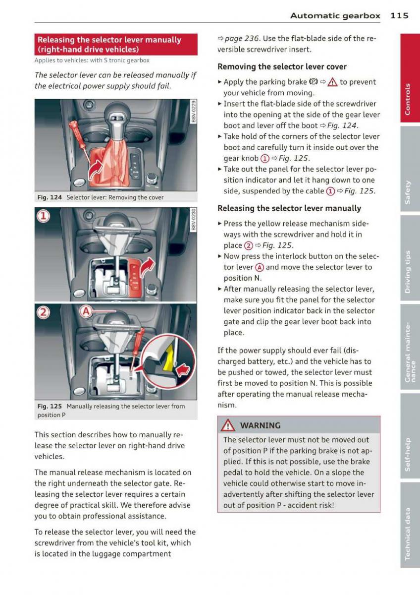 Audi A3 S3 III owners manual / page 117