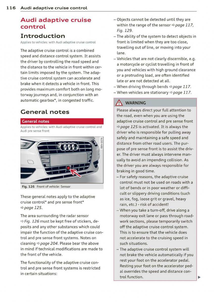 Audi A3 S3 III owners manual / page 118