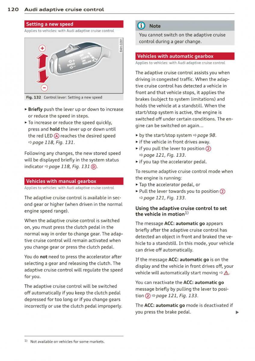 Audi A3 S3 III owners manual / page 122