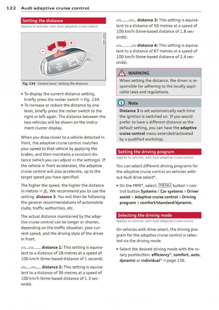 Audi A3 S3 III owners manual / page 124