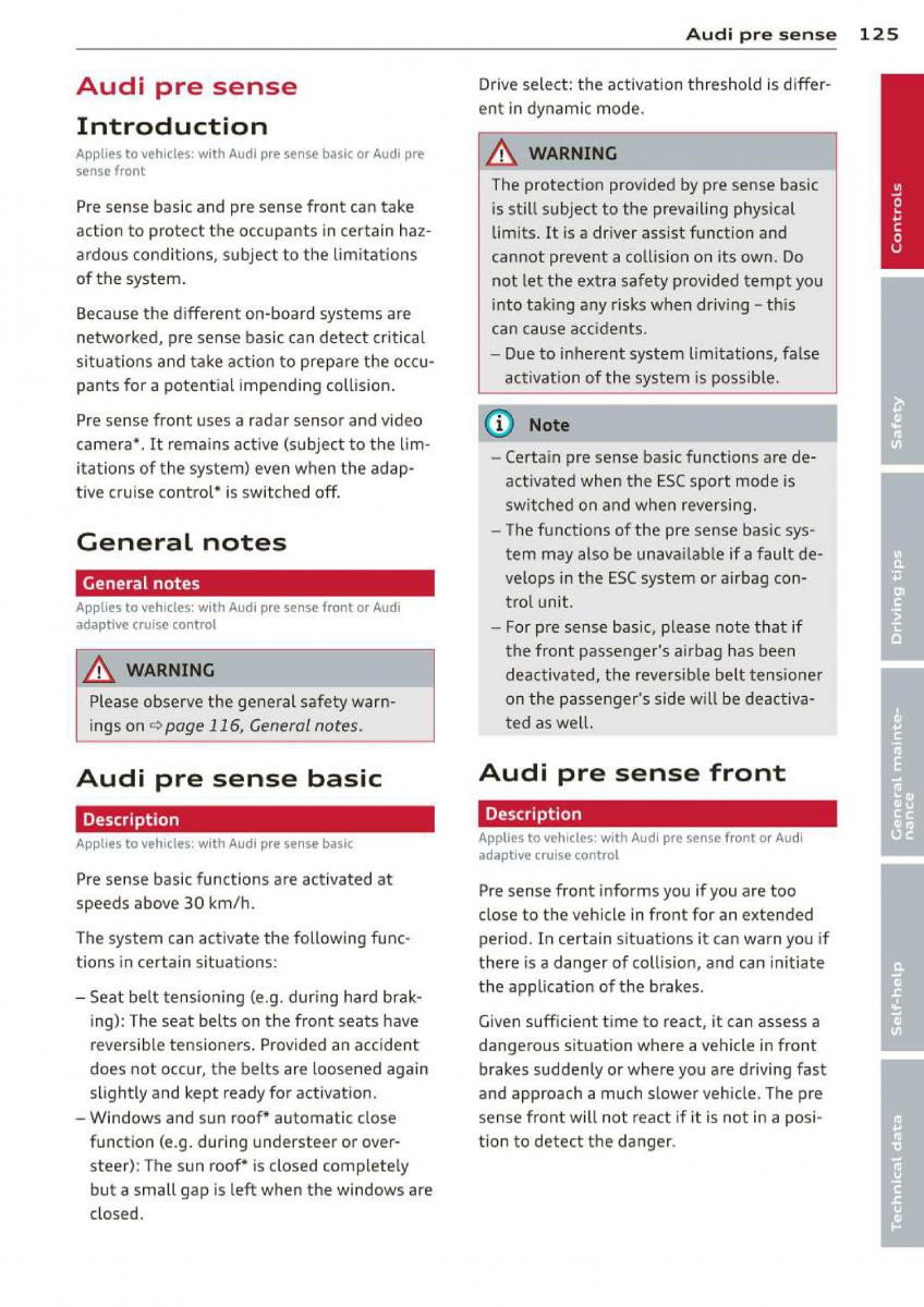 Audi A3 S3 III owners manual / page 127