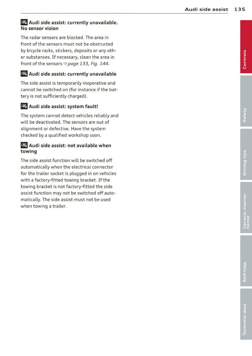 Audi A3 S3 III owners manual / page 137