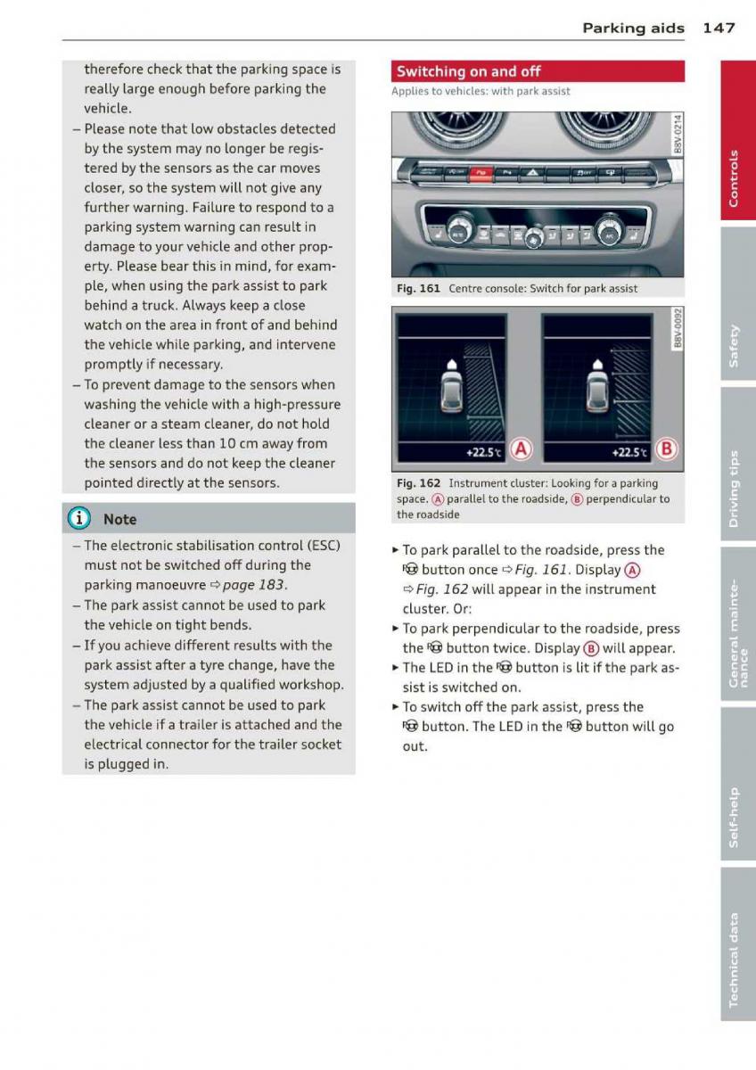 Audi A3 S3 III owners manual / page 149