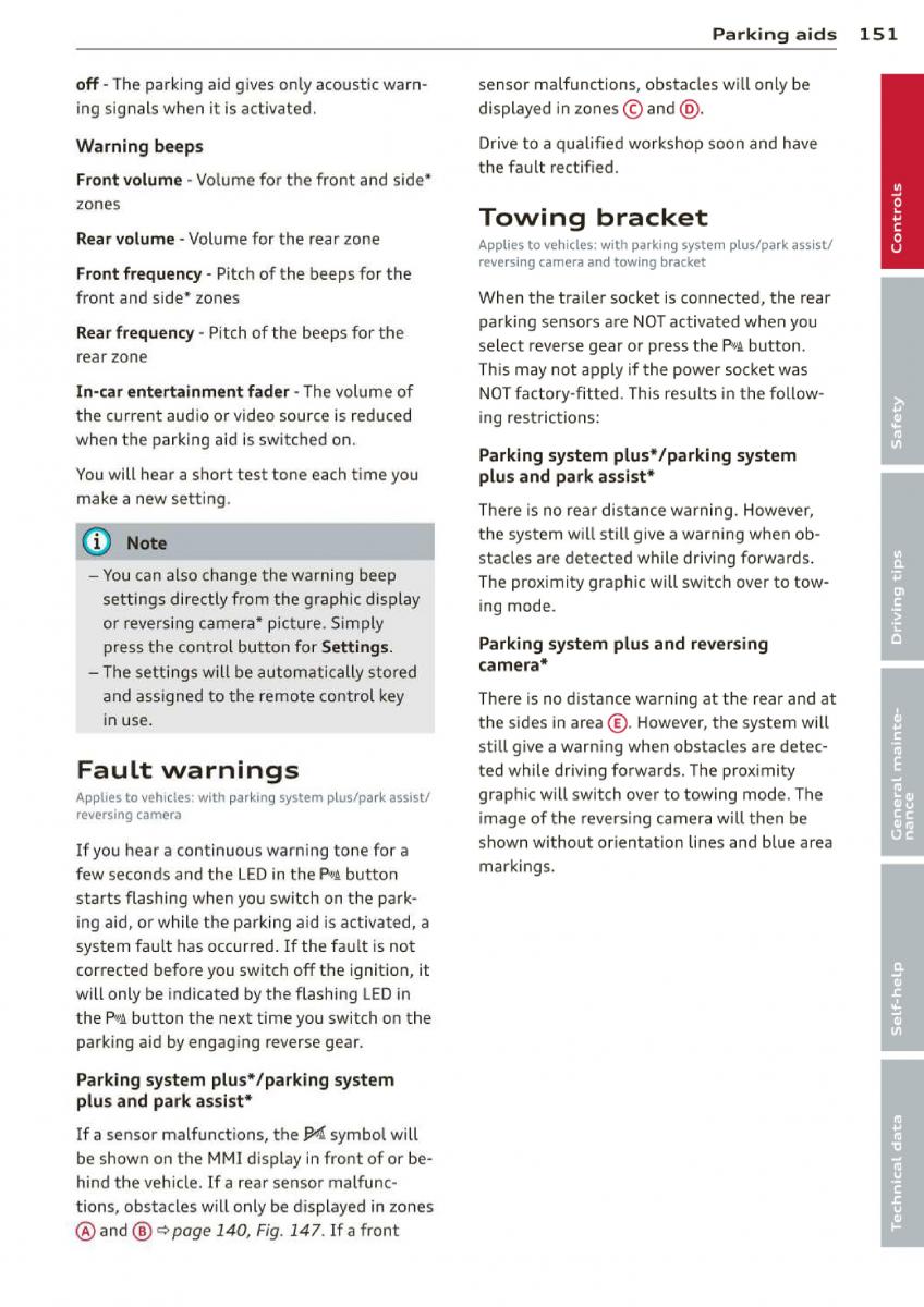 Audi A3 S3 III owners manual / page 153