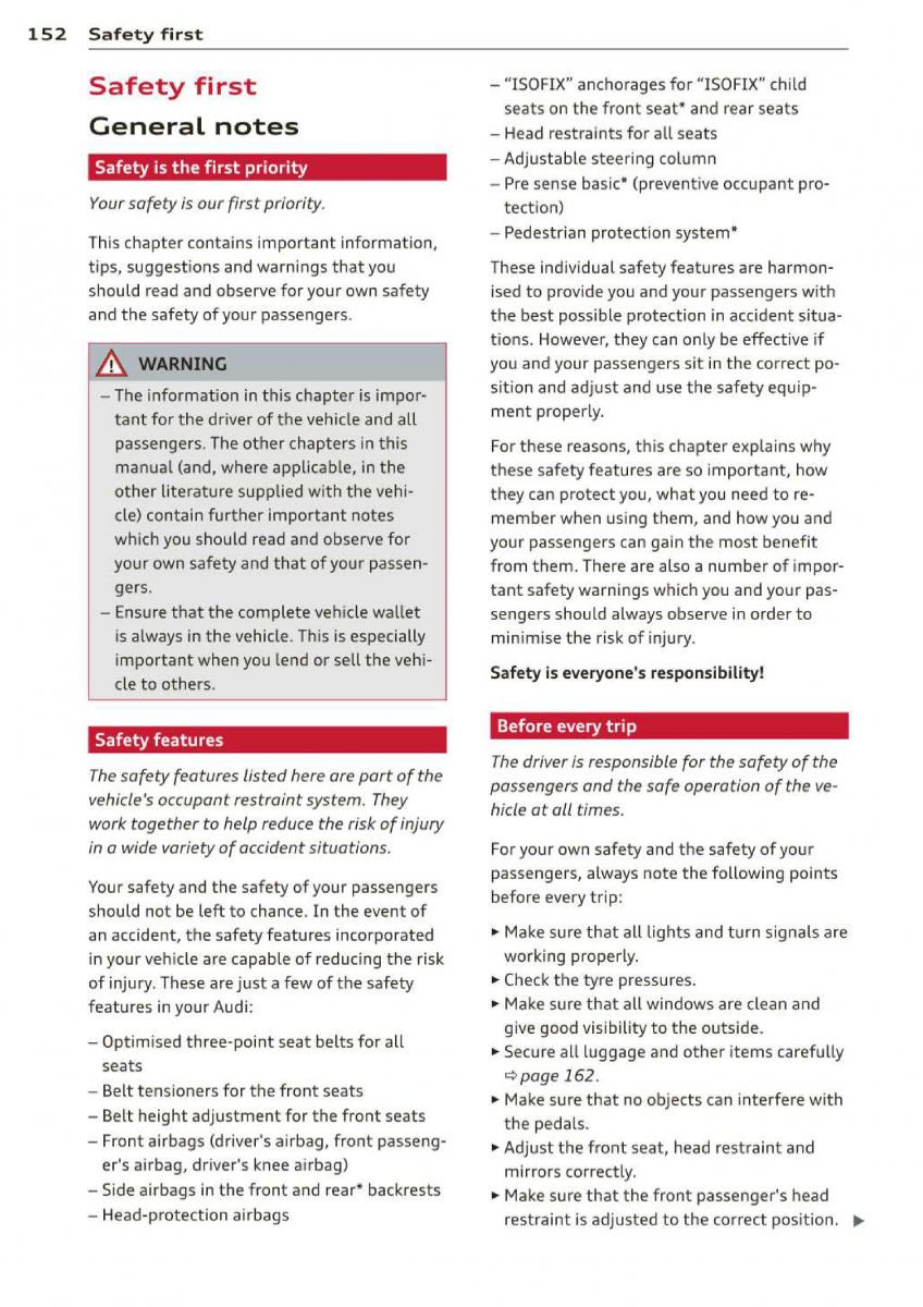 Audi A3 S3 III owners manual / page 154