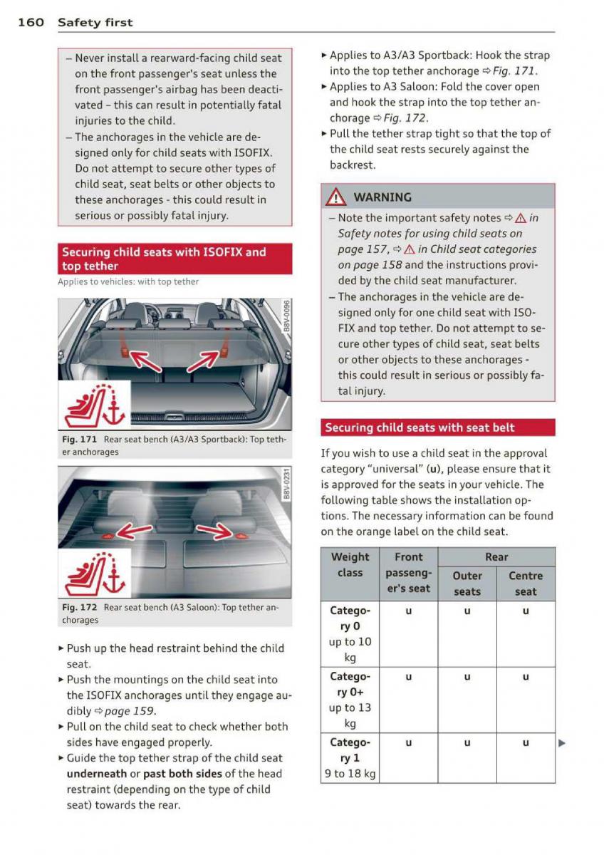 Audi A3 S3 III owners manual / page 162