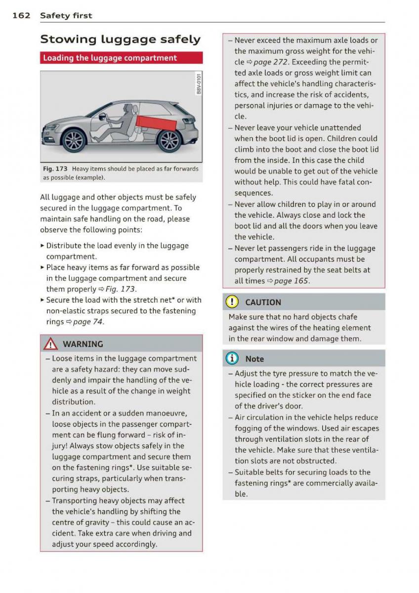 Audi A3 S3 III owners manual / page 164