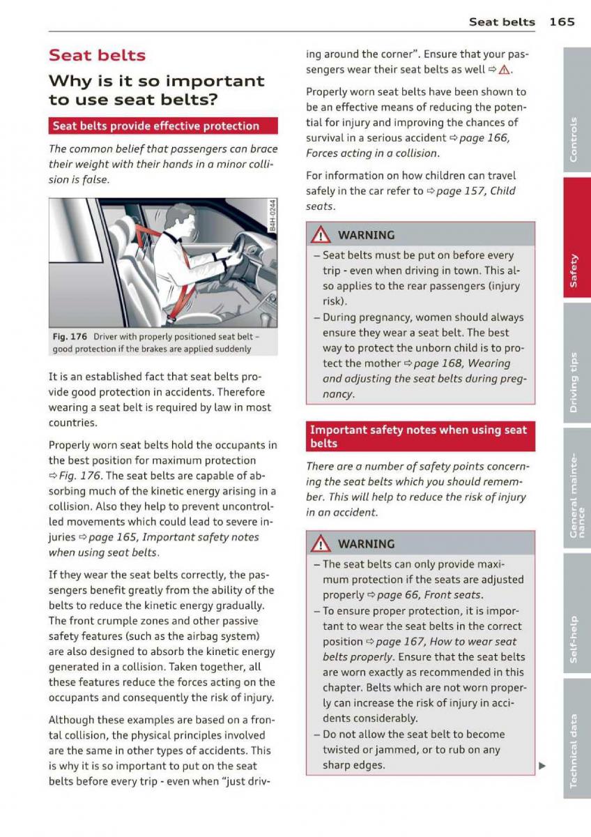 Audi A3 S3 III owners manual / page 167