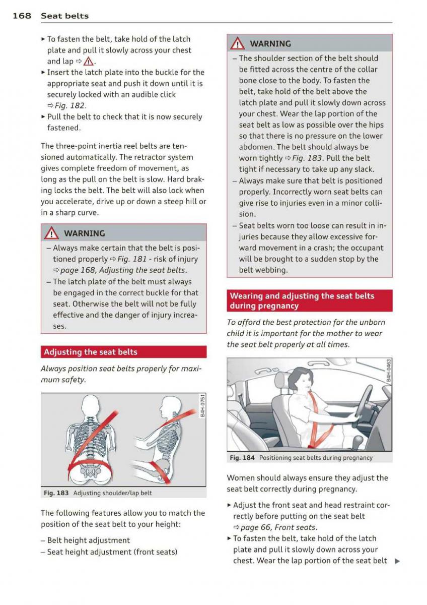 Audi A3 S3 III owners manual / page 170