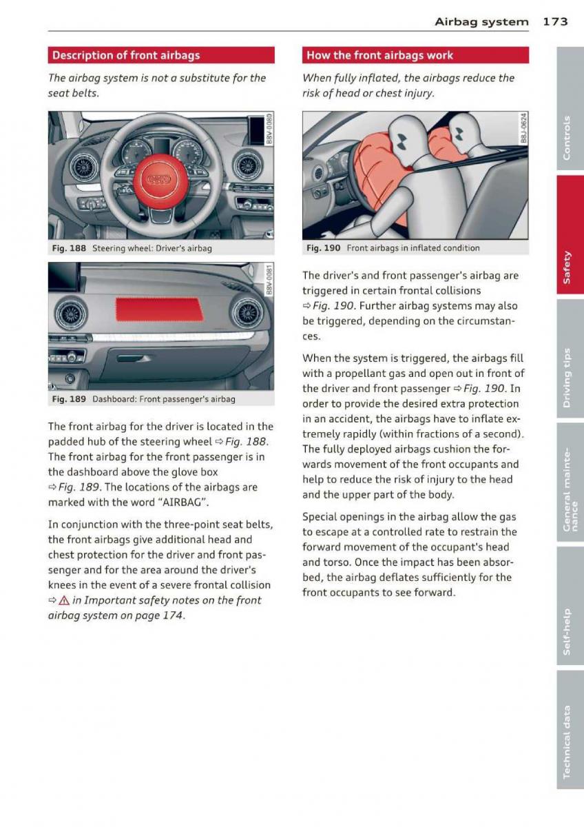 Audi A3 S3 III owners manual / page 175