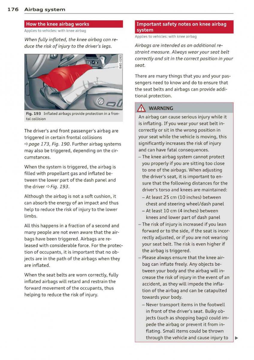 Audi A3 S3 III owners manual / page 178