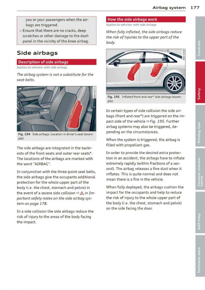 Audi A3 S3 III owners manual / page 179