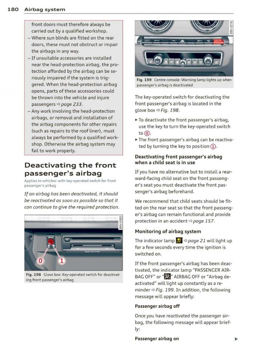 Audi A3 S3 III owners manual / page 182