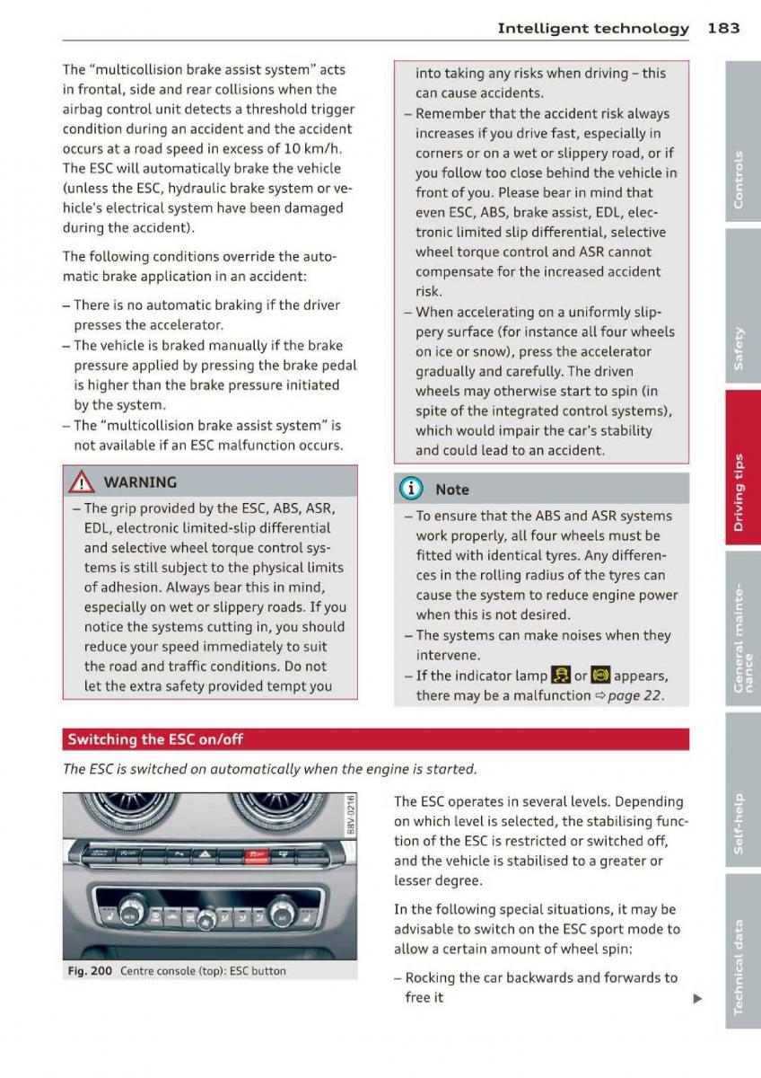 Audi A3 S3 III owners manual / page 185