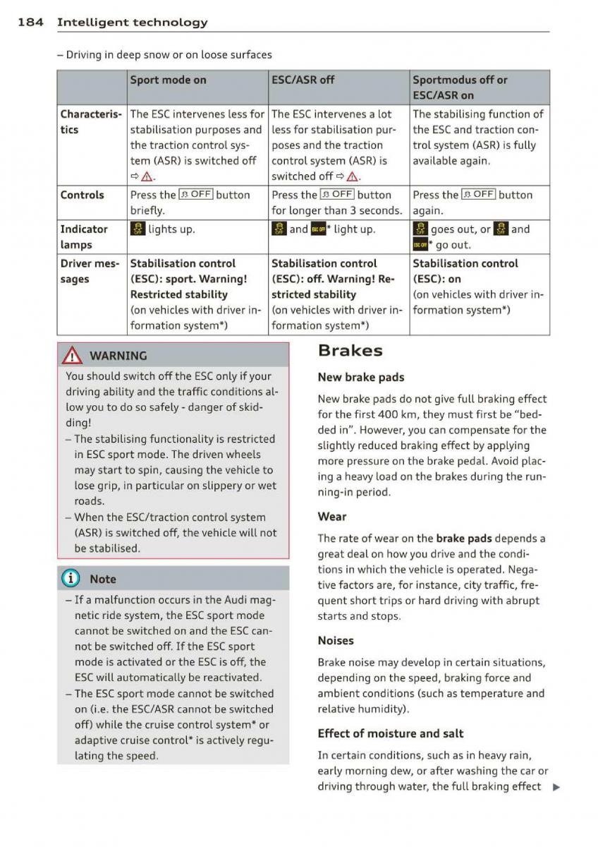 Audi A3 S3 III owners manual / page 186